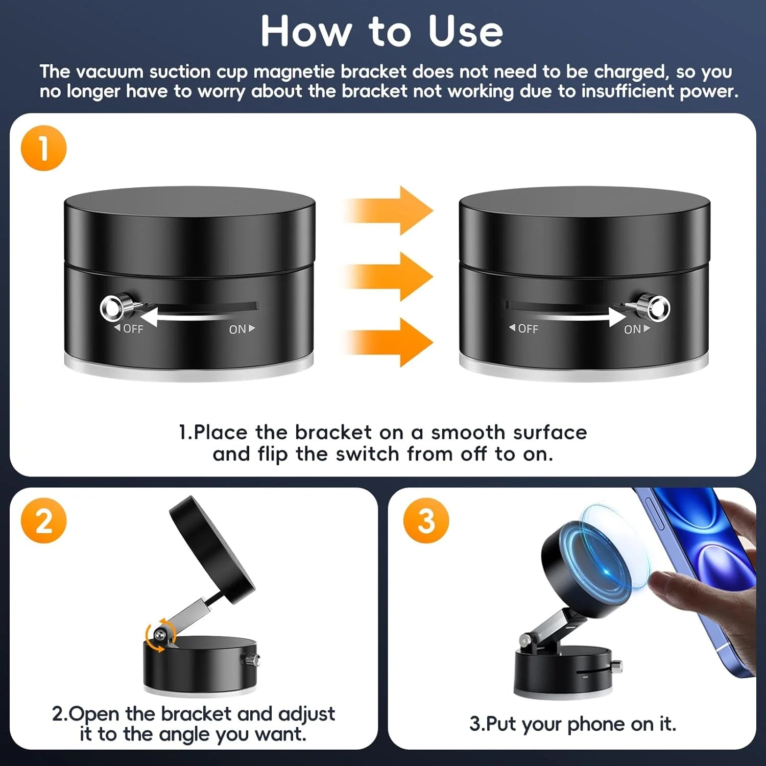 Magnetic Vacuum Phone Holder