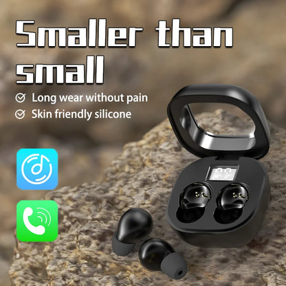 SK19 Bluetooth 5.3 Earphones Mini Invisible Headphones TWS Wireless Earbuds HIFI Stereo Noise Reduction Heasets with Microphones