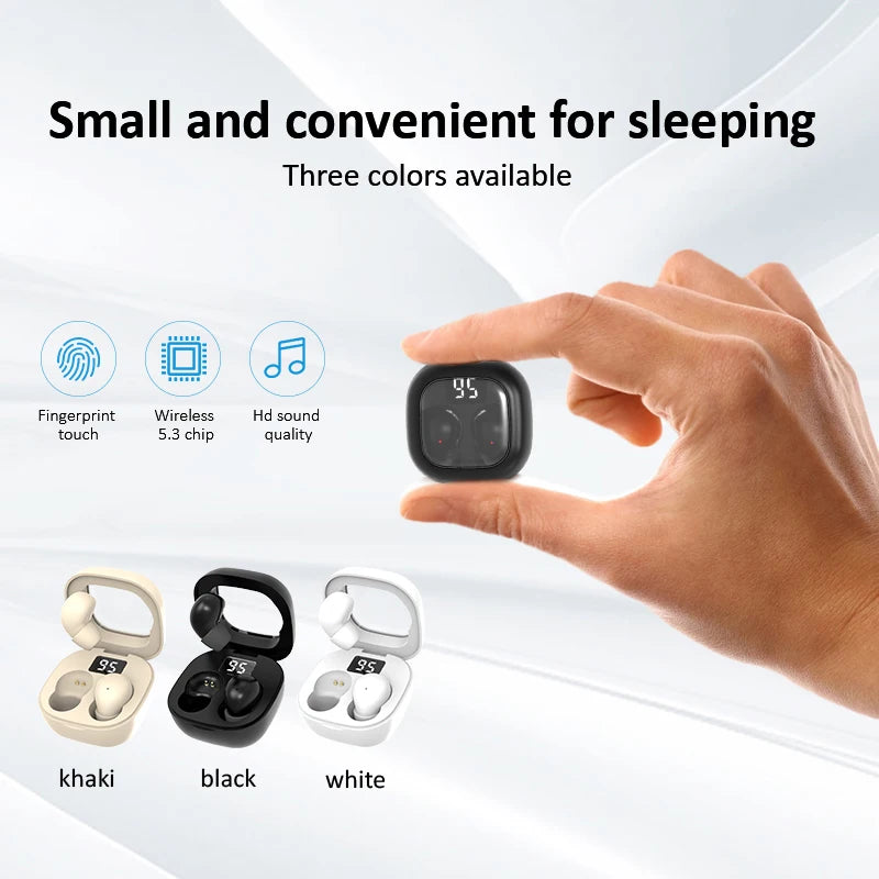 SK19 Bluetooth 5.3 Earphones Mini Invisible Headphones TWS Wireless Earbuds HIFI Stereo Noise Reduction Heasets with Microphones